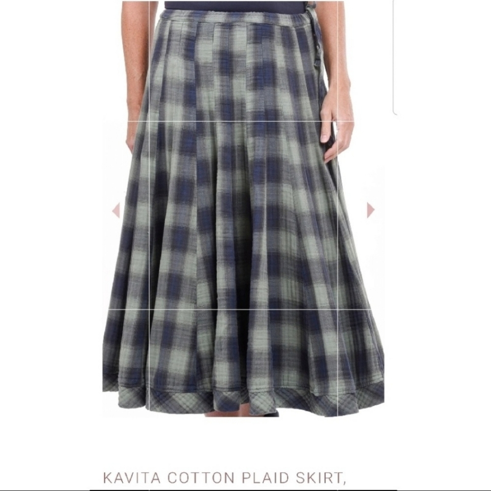 CP Shades sz S Kavita Purple Plaid Midi Skirt (Cotton)